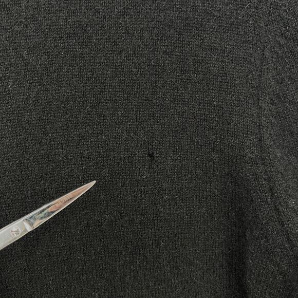 EQUIPMENT Rosemary Cashmere Sweater Dress Women M Black Deep V Neck Lightweight - Picture 10 of 16